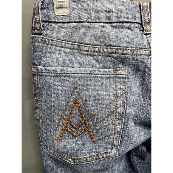 7 For All Mankind Vintage Y2K 90s Womans Embroidered Rhinestone A Pocket Size 25 - Picture 6 of 13